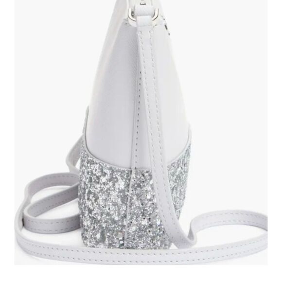Kate Spade New York Flash Glitter Crossbody Handbag Purse Grey Silver / NWOT - Picture 3 of 9
